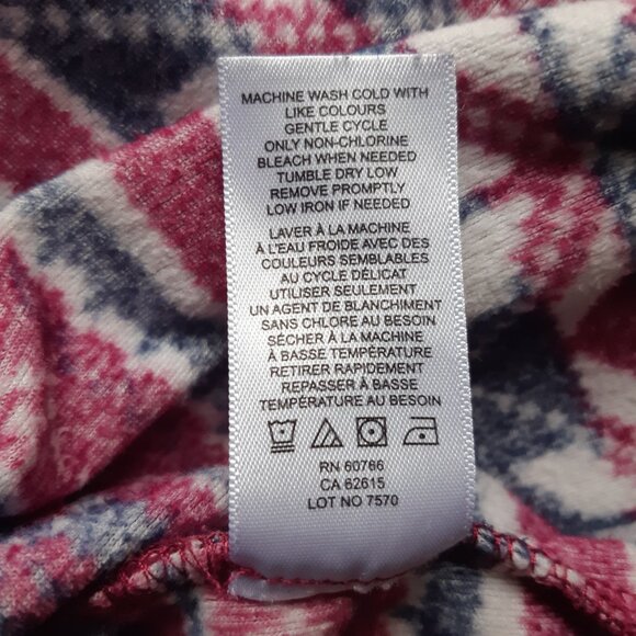 Nautica Women's 2 Piece Cozy Silky Fleece Navy Burgundy Snowflake Pajamas M - Picture 6 of 11